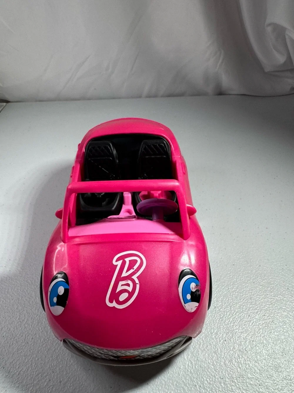 Barbie Little People Pink Kids Convertible Toy Car with Playful Face